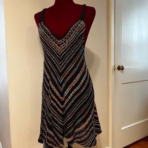 Free People Black/Multicolor crocheted tunic